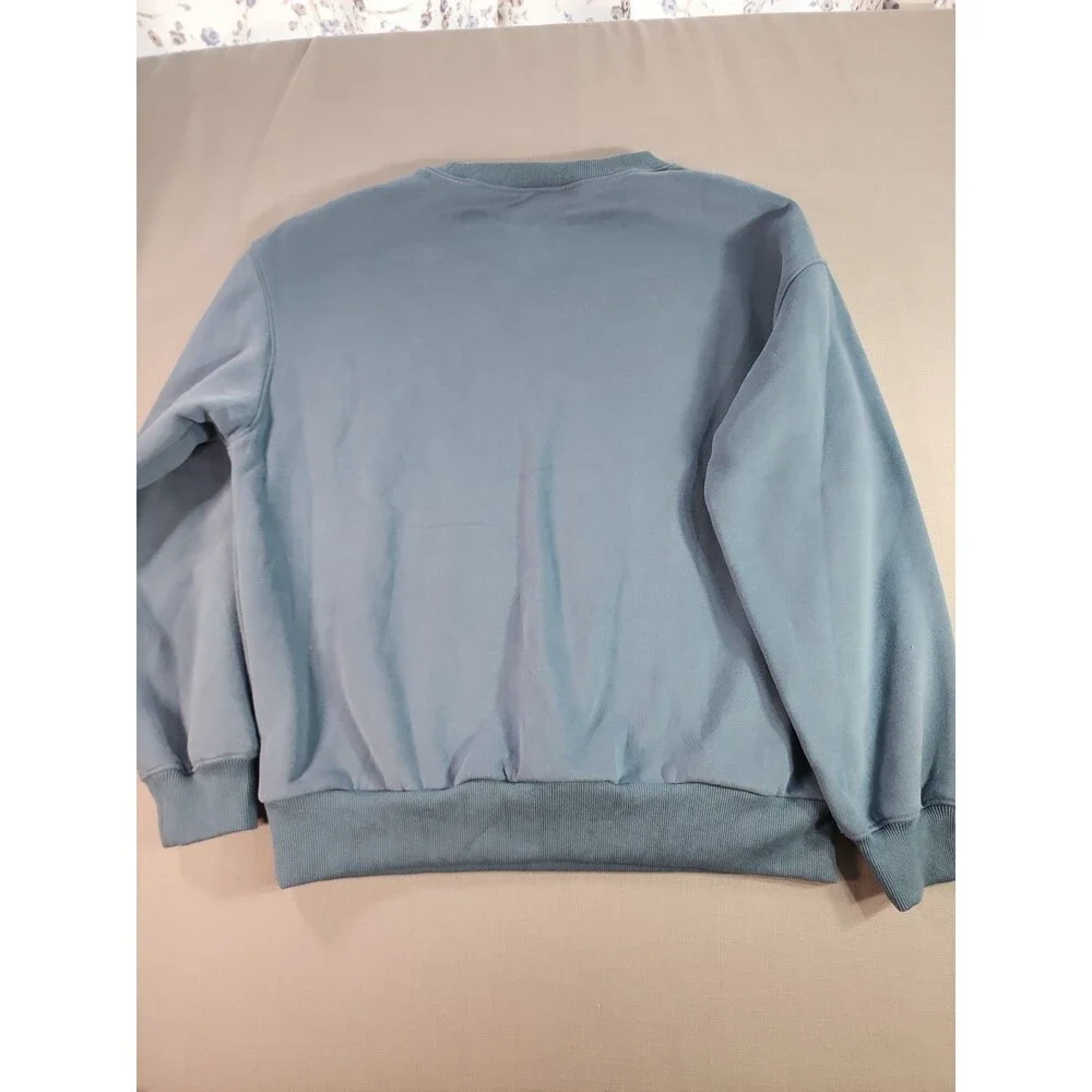 Women's Blue Fleece Lounge Set Sweatshirt & Shorts Matching 2-Piece...